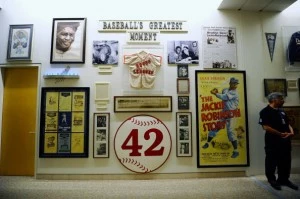 Jackie Robinson display at Dodgers Stadium Jackie Robinson display at Dodgers Stadium